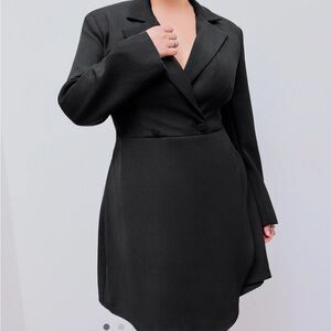 Cider Curve Womens Dress 4XL Mini Blazer Notched Collar Buttons Solid XXXXL